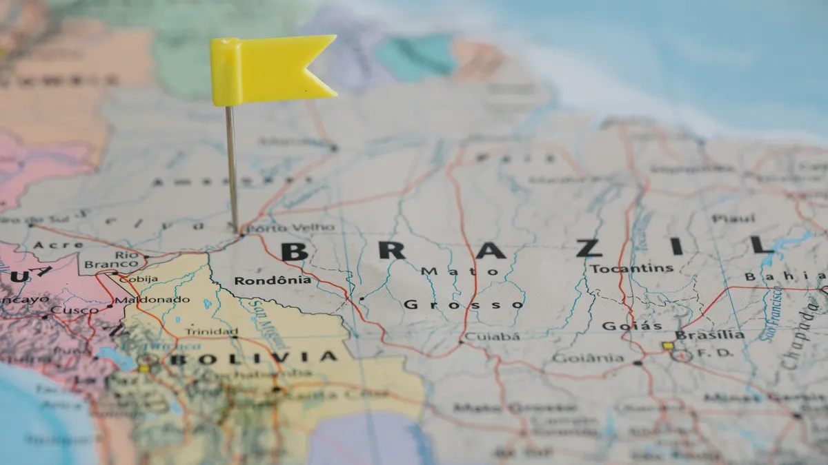 Bulk AI content generation for location pages and local SEO yellow flag pin marking a place on a map