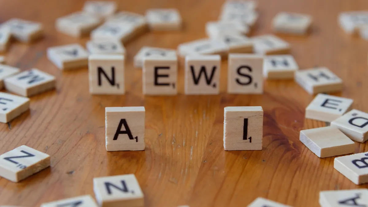 Fact-checking at scale: practical processes and tools to verify AI-written content — AI News Concept with Scrabble Lette